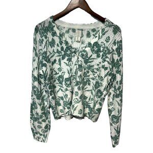 NWT Joie Green/White Cardigan Size Large